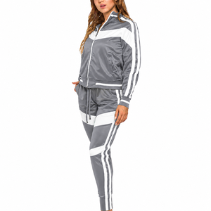OEM Custom Women Two Piece <b>Tracksuit</b> Set Jacket Pants Streetwear Activewear - Product Image 5