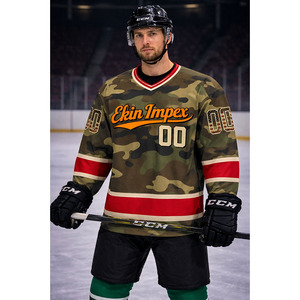 Maillot de hockey sur glace personnalisé OEM, réversible, brodé, en sergé vintage, pour jeunes et hommes, double face, sublimé, pour équipe - Product Image 2