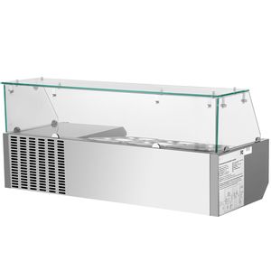 Tavolo refrigerato per preparazione sandwich da 40 pollici con capacità di 7,8 litri, vaschette da 1 1/3 e 4 1/6, 150W, salad bar e porta in vetro - Product Image 1