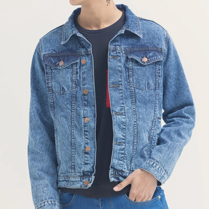 Blouson en jean pour homme, 100 % coton, haute qualité, respirant, écologique, séchage rapide, design décontracté pour l'hiver, à la mode - Product Image 1