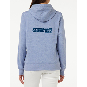 Sewing Hub Industry – Sweat à capuche tricoté pour femme, style streetwear décontracté, à épaules tombantes, respirant et écologique, à motifs, à prix bas - Product Image 2