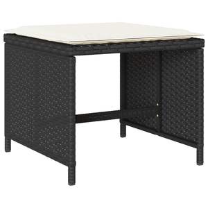 Conjunto de Comedor Plegable Grande para Jardín, de Mimbre Sintético Negro - Product Image 6