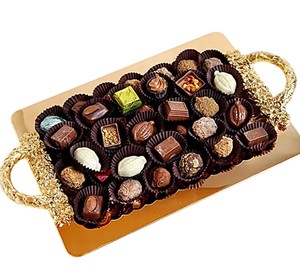 Fabulous Design Home <b>Table</b> Decoration Chocolate <b>Tray</b> Prime Quality Gold Metal <b>Tray</b> For Wedding Party And Events On Sale - Product Image 1
