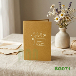 ANN HANDICRAFT Carte d'anniversaire 3D pop-up écologique faite à la main au Vietnam, design boîte à fleurs, dorure à chaud, découpe, papier rectangulaire - Product Image 5