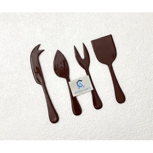 Latest Design Enamel <b>Cheese</b> <b>Knife</b> <b>Set</b> of 4 Pcs Elegant Tableware Heart <b>Knife</b> Fork Spatulas Spreader Serving Tools Steel Utensils - Product Image 1