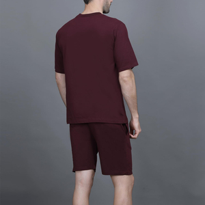 Meilleures ventes, T-shirt d'été pour homme personnalisable OEM, ensemble court, 100% coton, séchage rapide, streetwear, couleur unie, ensemble de shorts de haute qualité - Product Image 2