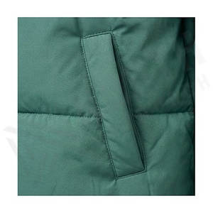 Hooded Quilted Waterproof <b>Bubble</b> Jacket Black Full Sleeve Winter Windproof Cotton Shell Knitted Fabric Polyester Filling Stand - Product Image 5