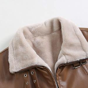Chaqueta de Motociclista para Hombre, de Cuero Genuino, Forrada con Sherpa, Impermeable, Transpirable, Resistente al Viento, con Cuello Camisero, Corte Regular, para Invierno - Product Image 6