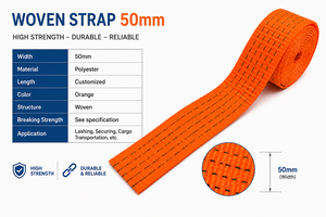 Sangle en polyester tissé pour levage industriel, 2 pouces, tissage haute densité, conçue pour usage industriel, fabrication OEM ODM - Product Image 4