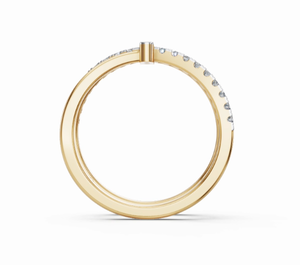 Bague en diamant Oceans Embrace à bande fendue, 0,420 carat, 21 diamants, confectionnée en or jaune, rose ou blanc 9kt, 14kt ou 18kt, bijoux - Product Image 4