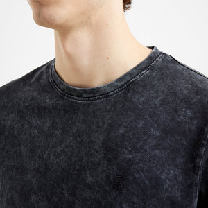 T-shirt décontracté pour homme, coupe ample, effet vintage, en tissu épais, doux et confortable, lavage à l'acide - Product Image 6