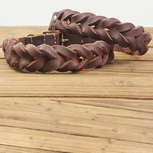 Durable <b>braided</b> pet collar offering secure fit and premium comfort for active Leather <b>Braided</b> Dogs pet Collars for sale - Product Image 3