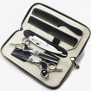 Juego de 11 Tijeras de Peluquería Profesionales de Acero Inoxidable para Diestros, Kit de Barbería para Uso Doméstico con Tijeras de Entresacar - Product Image 4