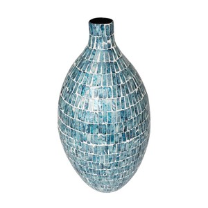 Jarrón de Cerámica Hecho a Mano con Mosaico, Redondo, Azul Brillante, Decoración Costera, Jarrón para Flores, Decoración para Sala de Estar y Hogar - Product Image 5