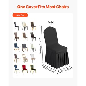 30 housses de chaise en lin noir pour mariage et fête - Housses extensibles pour chaises à dossier plat - Product Image 4