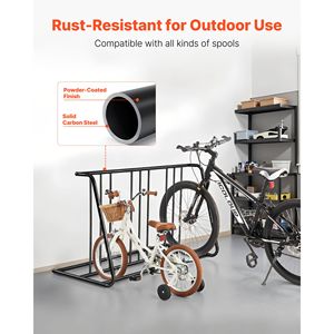 Support de vélo autoportant en acier carbone double face pour pneus de 3 pouces/76,2 mm - Product Image 4