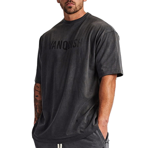 T-shirts pour hommes pas chers 100% coton Impression de logo personnalisé Respirant Anti-plis Léger Coupe ample Sérigraphié - Product Image 4