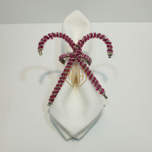 Anneaux de serviette en métal perlé multicolores avec poignée parapluie, décoratifs pour tables de mariage, de fêtes et de dîner - Vente en gros - Product Image 6