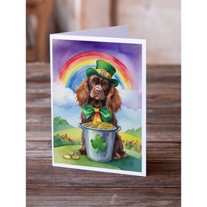 Whimsical Sussex Spaniel St Patrick's Day Tarjetas de felicitación Paquete de 8 A7 Tamaño 5x7 Tarjetas de notas en blanco con sobres - Product Image 2