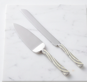 Serveur de gâteau de luxe avec poignée en marbre Outil de coupe de gâteau élégant et fonctionnel Idéal pour la cuisson à la maison des repas de famille et des cadeaux - Product Image 1