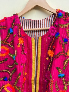 Indian Handmade 100% Cotton Eco-Friendly Breathable <b>Winter</b> <b>Quilted</b> Reversible Boho Regular Jacket with Embroidery - Product Image 3
