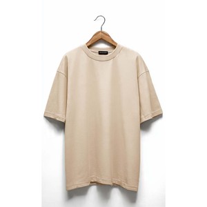 เสื้อยืดแขนสั้นสีเทาทรงโอเวอร์ไซส์สำหรับผู้ชาย คอโอ ทรงปกติ ผ้าฝ้าย 100% ดีไซน์เรียบง่าย สีพื้น ผ้าถักเนื้อนุ่ม ขายส่ง - Product Image 2