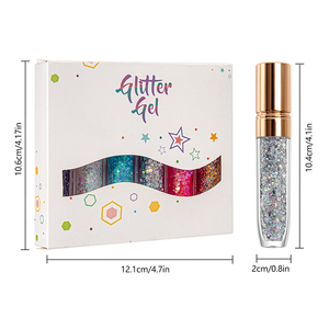Shining <b>Glitter</b> <b>Gel</b> 6 Colors High Pigment Waterproof Easy Applying Eco-Friendly Vegan for Eye <b>Face</b> Lip Makeup Private Label - Product Image 5