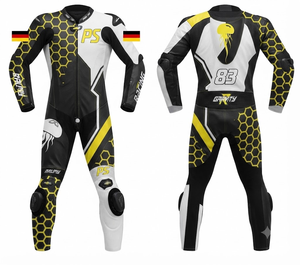 Traje de Carreras Personalizado para Hombre en Cuero Vacuno/Canguro, Mono de Una Pieza con Armadura de Nivel 2 CE, Hecho a Medida, Protección OEM - Product Image 1