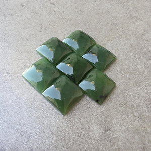 Cabujón Cuadrado de Jade Nefrita Natural, Piedra Preciosa Calibrada con Reverso Plano, para la Fabricación de Joyas - Product Image 3