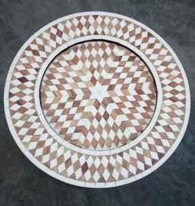 Bandeja de servir con incrustaciones de nácar, éxito de ventas, para decoración de mesa en el hogar y hoteles, bandeja redonda para servir, utensilios de cocina, bandeja con incrustaciones de concha marina. - Product Image 3