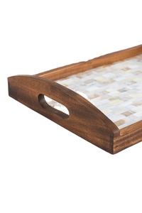 Pearl Essence & Bone Heritage Handmade Tray Custom Luxury Mother of Pearl and Bone Inlay Tray for Home, Kitchen, and Hotel Use - Product Image 5
