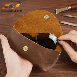 Slim Profile Genuine Leather Glasses Sleeve Elegant <b>Spectacle</b> <b>Case</b> Wholesale International Shipping LGC-0083 - Product Image 2