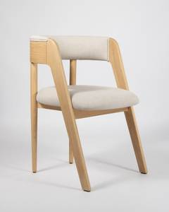Modern Scandinavian Wooden <b>Dining</b> <b>Chair</b> With Upholstered Fabric Seat And Backrest Home Furniture - Product Image 1
