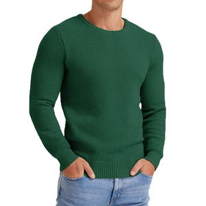 Pulls en tricot épais pour hommes, col rond, respirants, décontractés, couleur unie, torsadés, coupe ajustée, vente en gros de haute qualité - Product Image 5