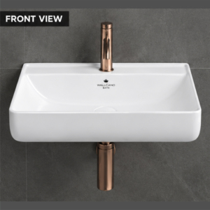 Lavabo de Cerámica Moderno para Baño, Lavabo de Pared con Grifo de un Solo Orificio, Artículos Sanitarios de Cerámica Blanca para Baño - Product Image 3