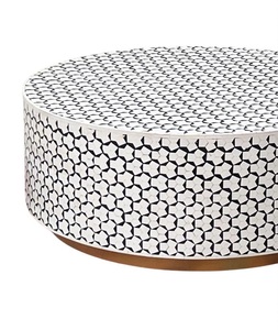 Table basse hexagonale moderne de luxe avec incrustations en os et motif chevron, mobilier de salon, vente chaude, par f s i - Product Image 6