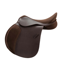 Selle d'obstacle anglaise légère, confortable et durable avec selle en daim synthétique, arceau en bois et quincaillerie en laiton nickelé sur mesure - Product Image 1