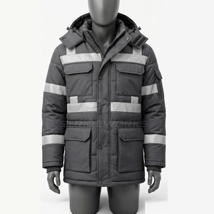 Lightweight Breathable Thermal Fleece Reflective <b>Softshell</b> <b>Jacket</b> Windproof Outdoor Comfort Daily Wear Hi <b>Visibility</b> Workwear - Product Image 2