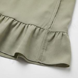 Vestido Abaya Islámico Moderno con Volantes, Manga Larga, Diseño Actual, Cinturón en la Cintura, Botones, Ropa Modesta para Mujer - Product Image 6