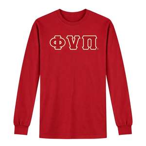 Maglietta a maniche lunghe Kappa Alpha Psi Old Skool Phi Nu Pi con 3 lettere, abbigliamento per fraternità greca Krimson con design vintage e comfort - Product Image 4