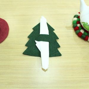 Porte-couverts en feutre de laine écologique pour Noël, décoration de table festive réutilisable - Product Image 2