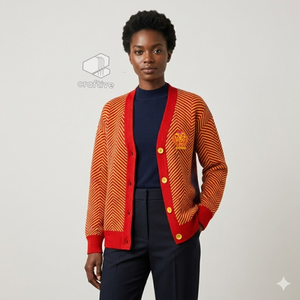 NSPDK Sorority <b>Cardigan</b> <b>Sweater</b> Women's Embroidered Crest Button Front V-Neck Long Sleeve <b>Cardigan</b> Greek Life Apparel - Product Image 5