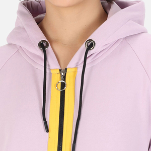 Women's <b>Pink</b> Color Blocking Hooded <b>Tracksuit</b> Set Full Sleeve Ankle-Length Pants With Side Pockets Breathable Casual Wear - Product Image 6