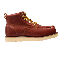 Bottes de travail en cuir de haute qualité AOXIANG, à lacets, confortables, antidérapantes, anti-écrasement, embout en acier, résistantes à l'huile, toutes saisons