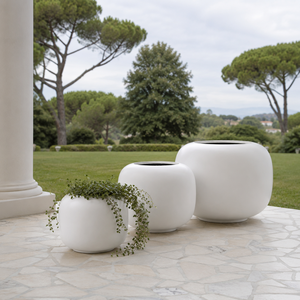 Minimal Gardening Shaped Smooth surface Fiberglass Decorative Outdoor Indoor Garden Flower <b>Tree</b> <b>Planter</b> Pot 4 Sizes Set - Product Image 2