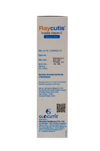 Glocutis Raycutis Vitamin C <b>Sunscreen</b> SPF50 PA+++ Broad Spectrum UVA UVB Matte Finish Water Resistant Non Comedogenic 50g - Product Image 3