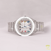 Montre Moissanite Designer Rainbow Roman Dial avec des pierres VVS serties à la main et un style inspiré des bijoux de luxe