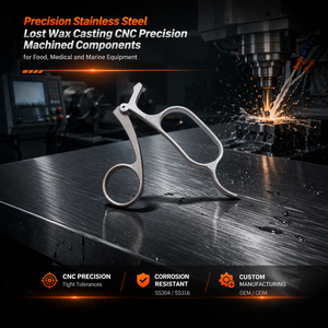 Componentes de Acero Inoxidable Mecanizados con Precisión CNC Mediante Fundición a la Cera Perdida para Equipos de la Industria Alimentaria, Médica y Marina - Product Image 2