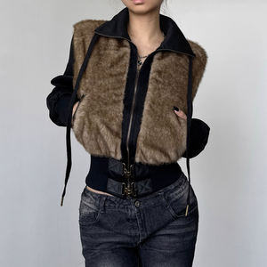Fitted Waist Short Casual Women's 2026 Winter Solid Shearing Furry Woven Eco-Friendly Long Sleeve Streetwear <b>Blazer</b> Color <b>Jacket</b> - Product Image 1