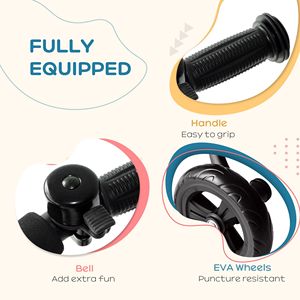 Triciclo Nero Com a 3 Ruote per Bambini, da Interno ed Esterno, con Campanello, Veicolo Ricreativo per Bambini - Product Image 6